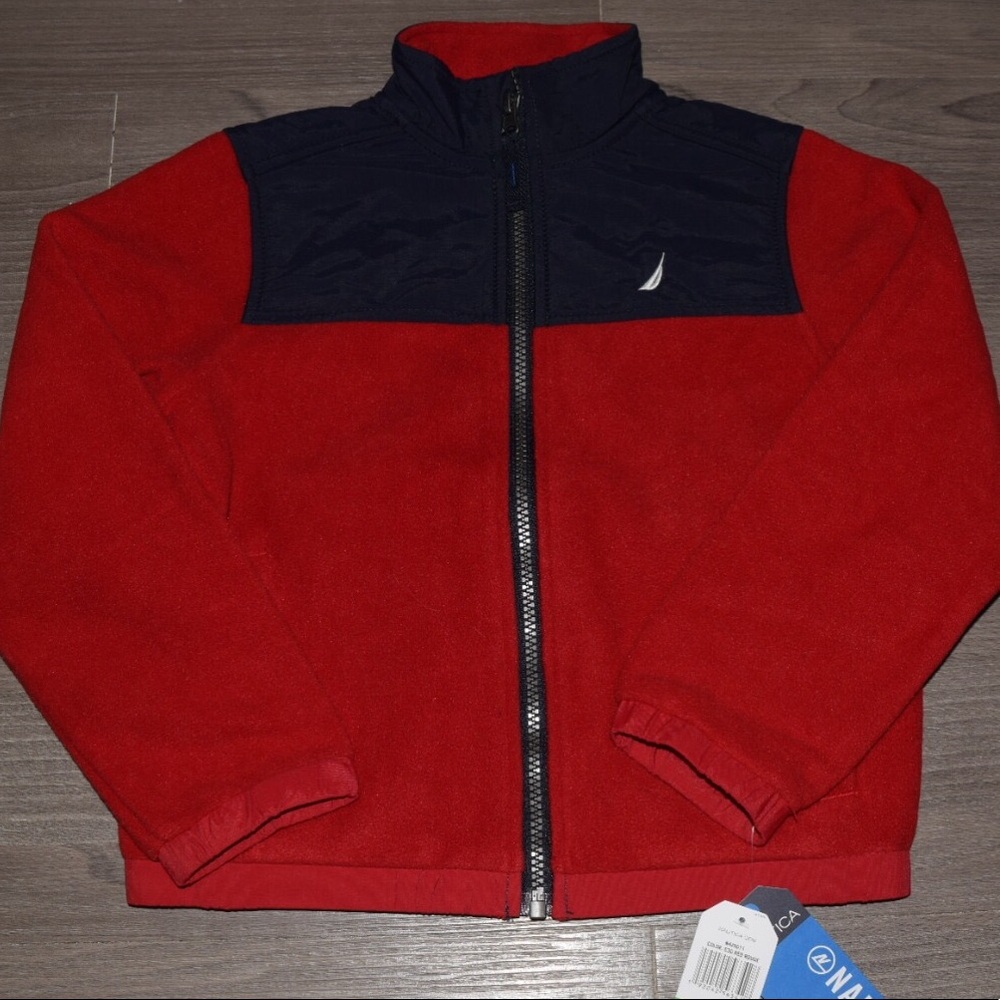 Red/blue Nautica zip up fleece, Size 6